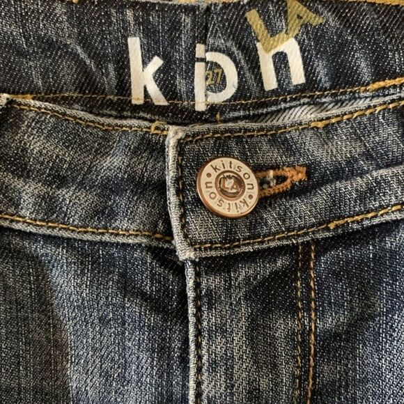 🎄Kitson ‘Play Me’ Raw Hem Jean Mini Skirt - Picture 2 of 9